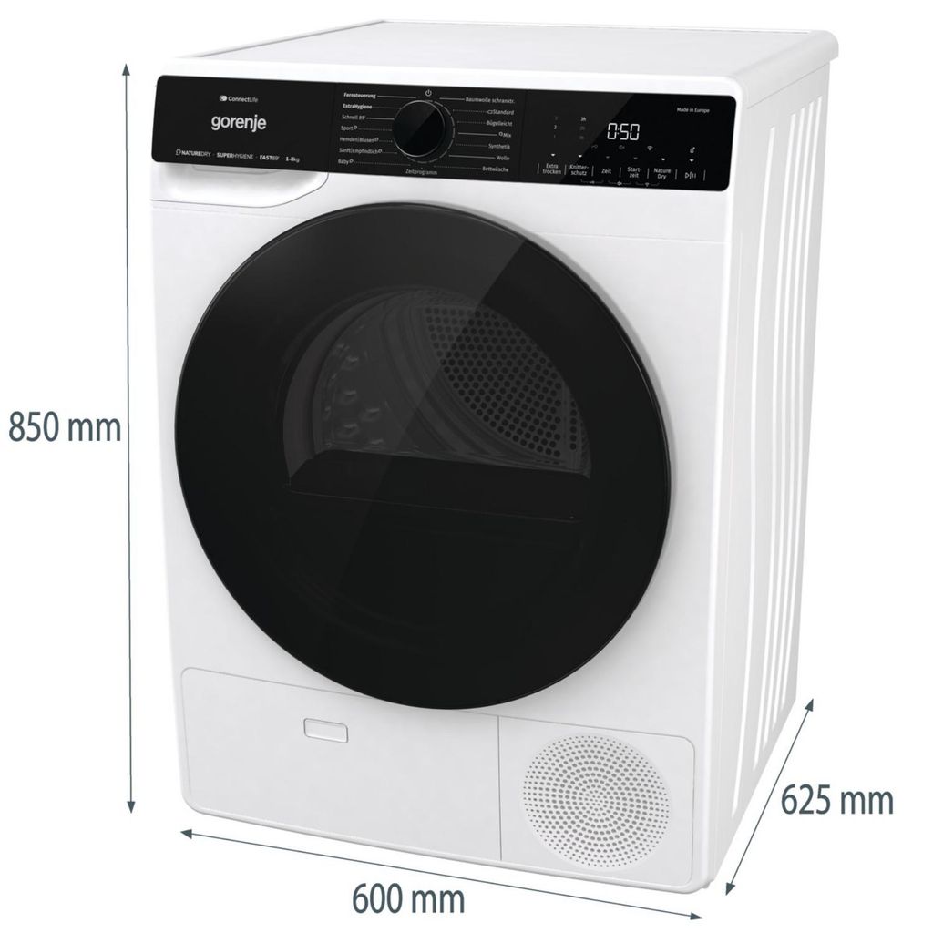 gorenje DPNA83W Wärmepumpentrockern, 8 kg, NatureDry, ConnectLife
