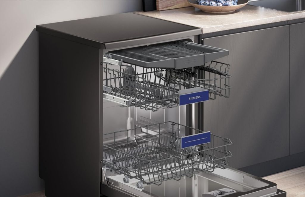 Siemens iQ300 SN23EC03ME, Freistehend, Standardgröße (60 cm), Schwarz, Edelstahl, Schwarz, Tasten, 1,75 m