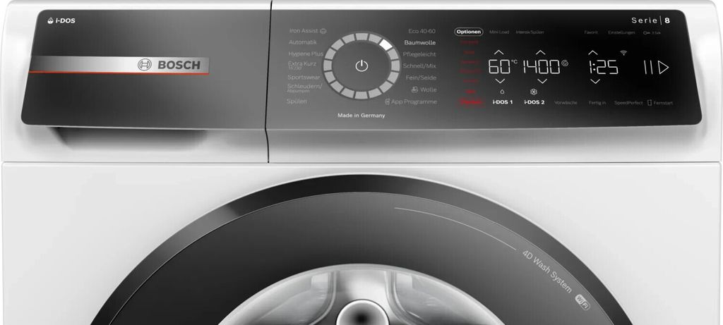 Bosch Serie 8 WGB244A40 washing machine, Frontlader, 9 kg, B, 69 dB, 1400 RPM, A