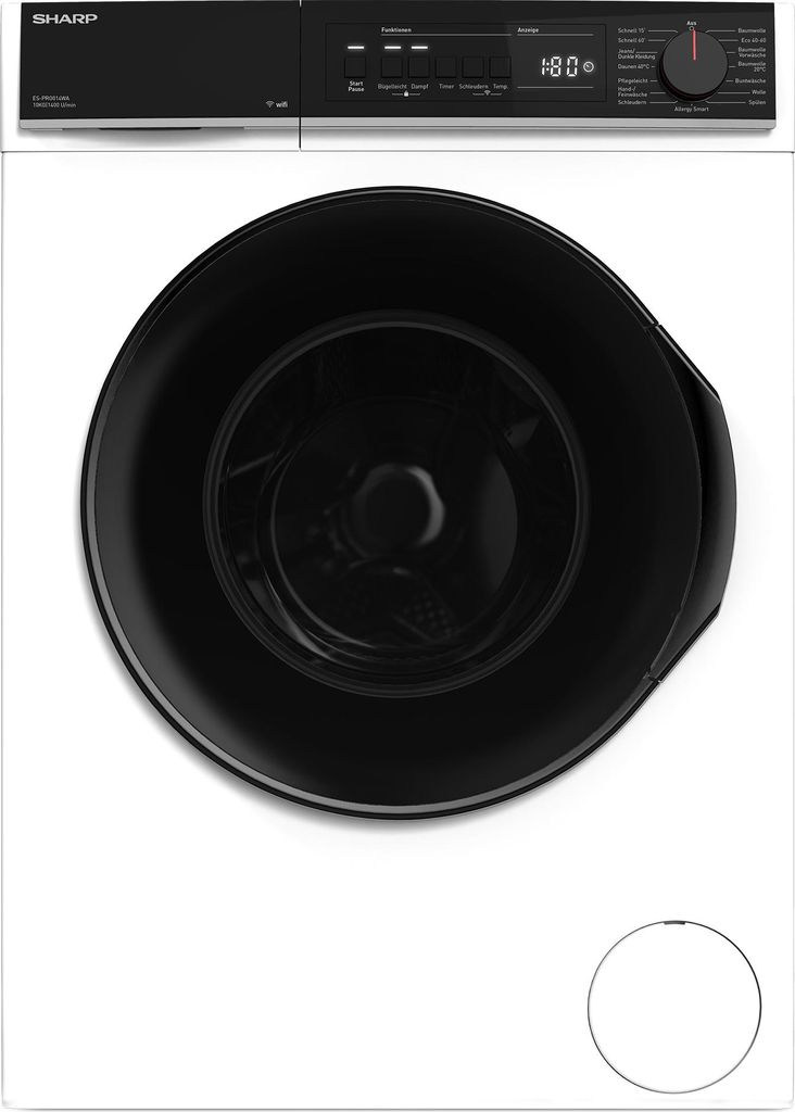 Sharp ES - PRO014WA - DE Waschmaschine 10 kg Schwarz AllergySmart AquaStop