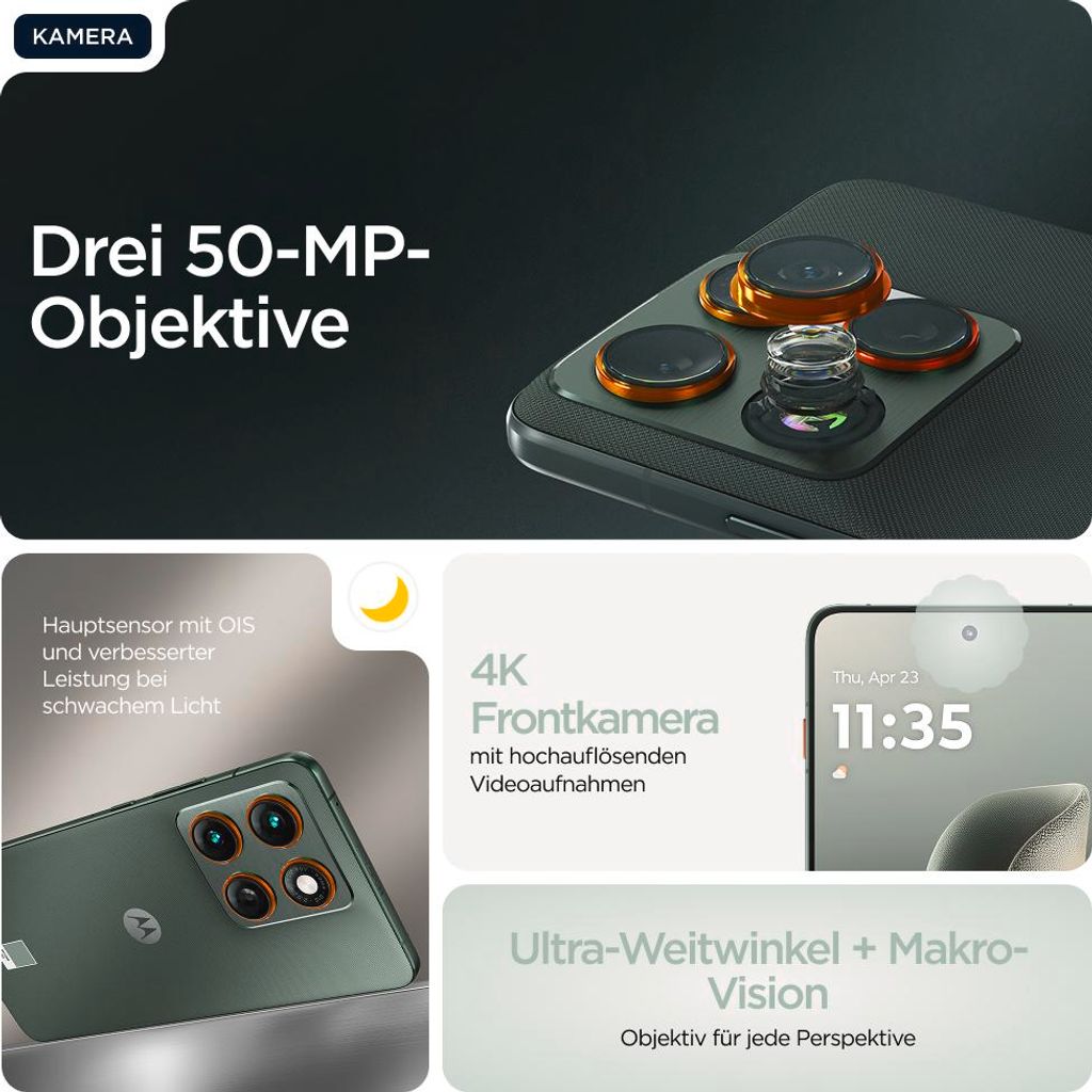 Motorola edge 70 , 17 cm (6.7"), 12 GB, 512 GB, 50 MP, Android 16.0, Grün