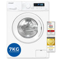 Exquisit Waschmaschine 7kg, Energieeffizienzklasse A, max. 1400 U/Min, Kurz - Mixprogramm, Startzeitvorwahl, 12 Waschprogramme, WA57014 - 020A weiss