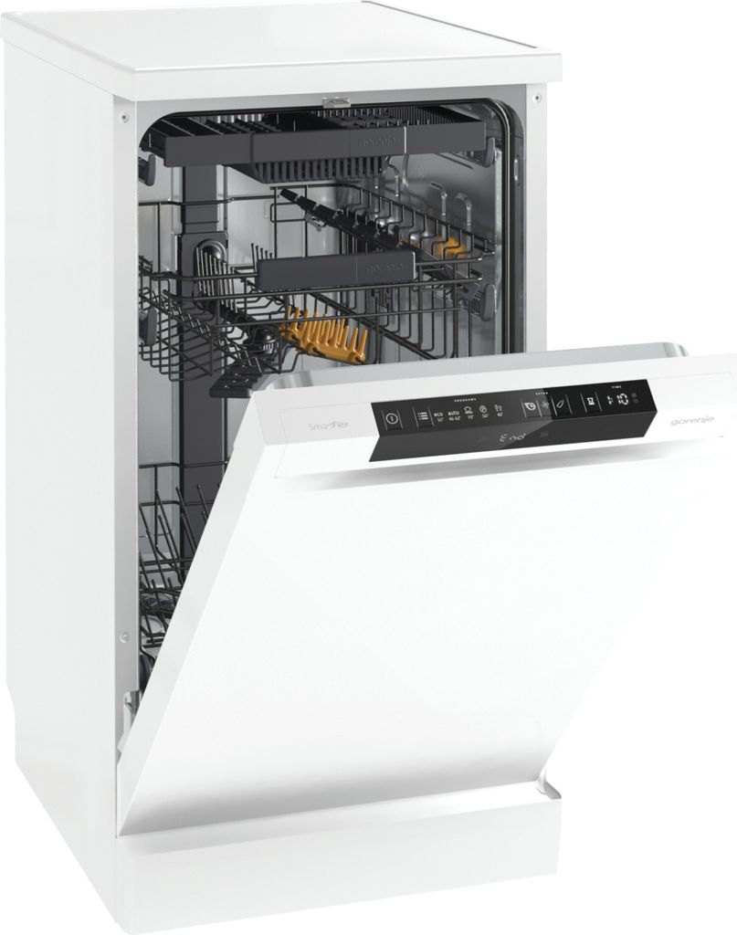 gorenje GS541D10W freistehender Geschirrspüler 45 cm, Freistehend, Single (45 cm breit), Weiß, Tasten, Edelstahl, 11 Maßgedecke