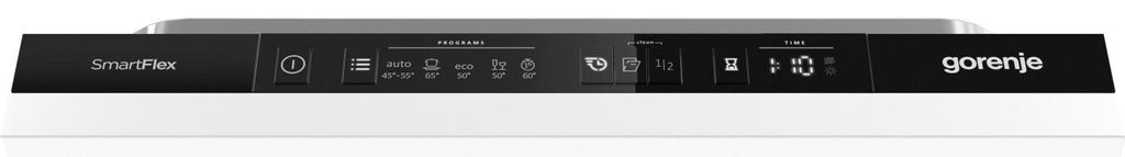gorenje G400 Vollintegrierbarer Geschirrspüler, 45 cm, Voll integriert, Single (45 cm breit), Weiß, Schwarz, Tasten, Edelstahl