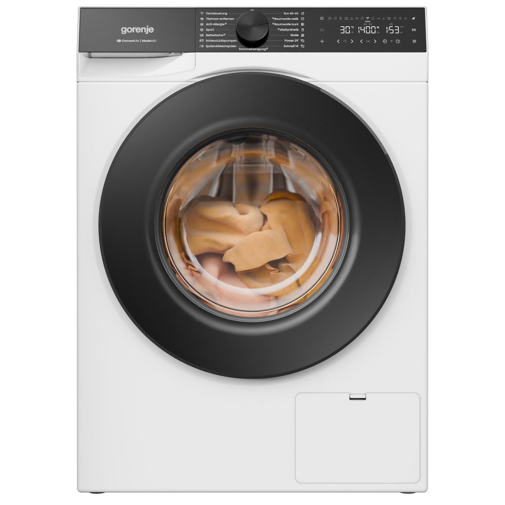 gorenje W5G694A1T1 Waschmaschine 9kg Fassungsvermögen., 1400 U/min, total AquaStop, WIFI, Schnellprogramm Power 29, weiß