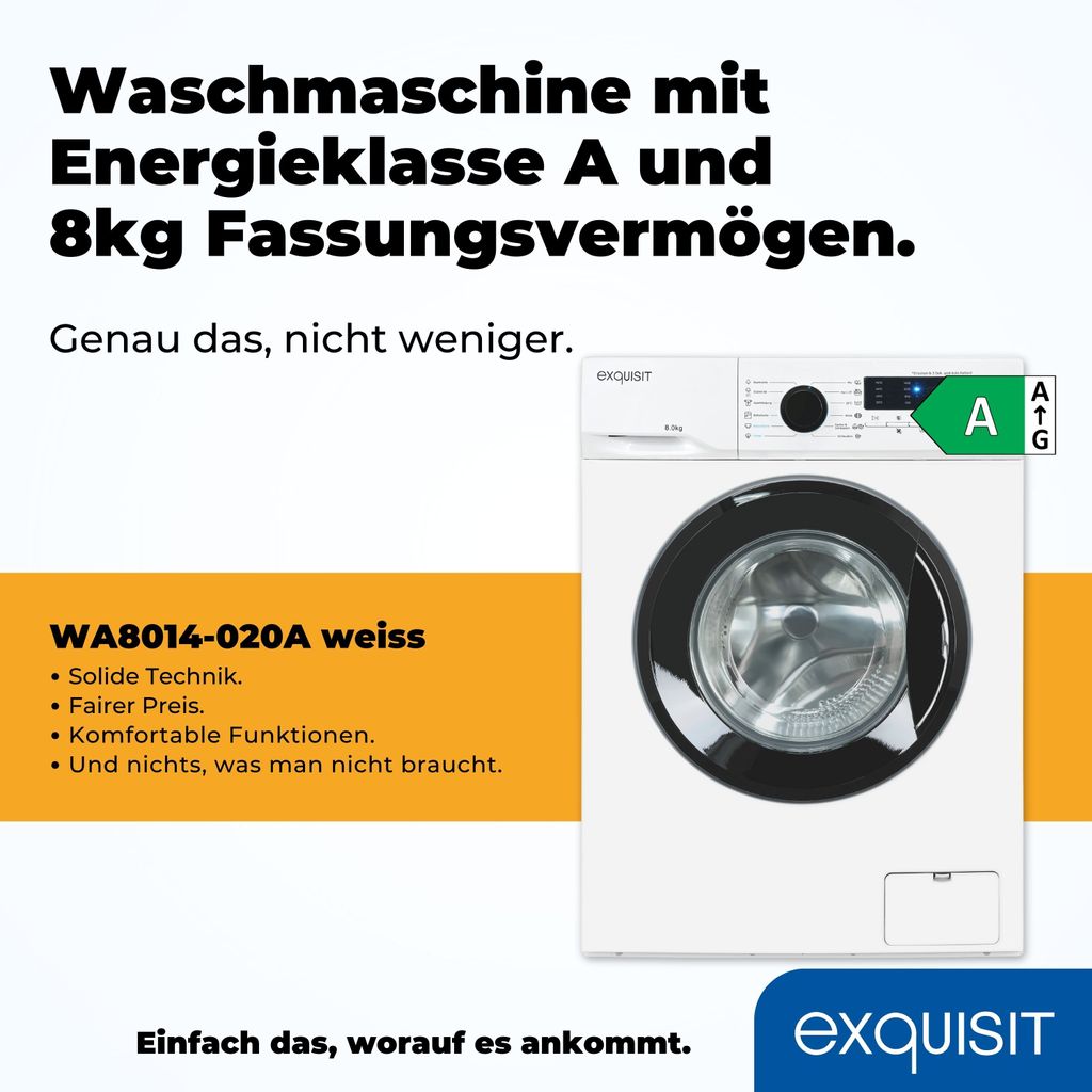 Exquisit Waschmaschine WA8014 - 020A weiss