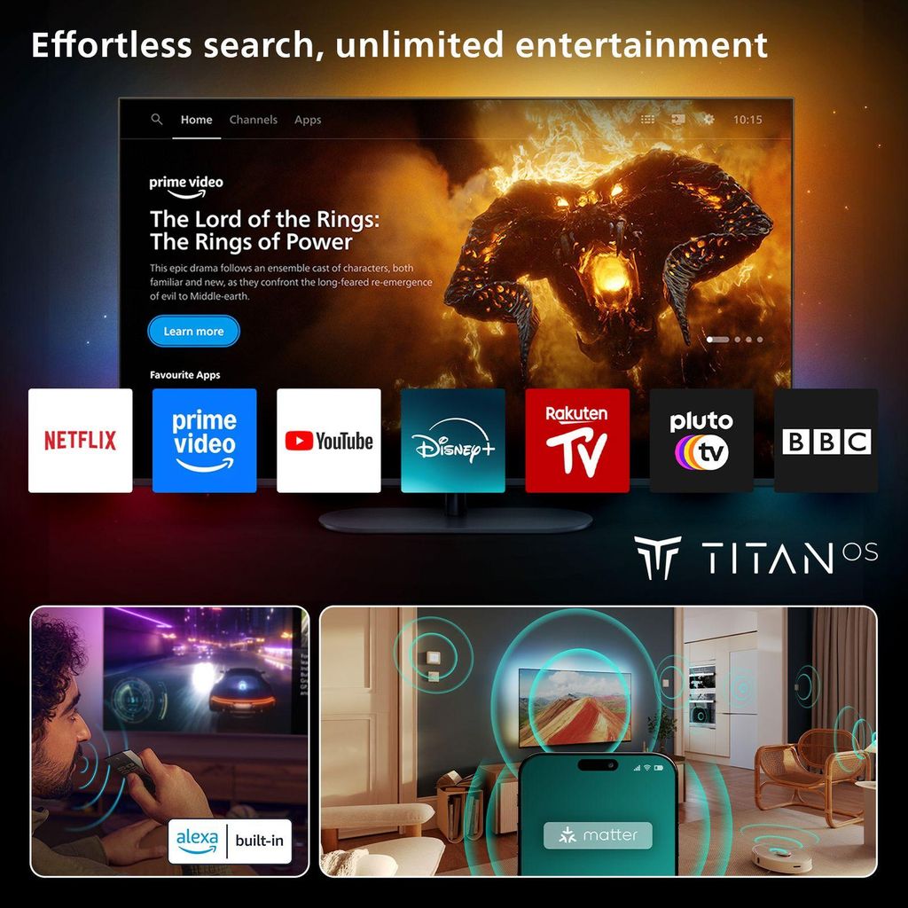 Philips 55PUS8500/12, 139,7 cm (55"), 3840 x 2160 Pixel, QLED, Smart - TV, WLAN, Schwarz
