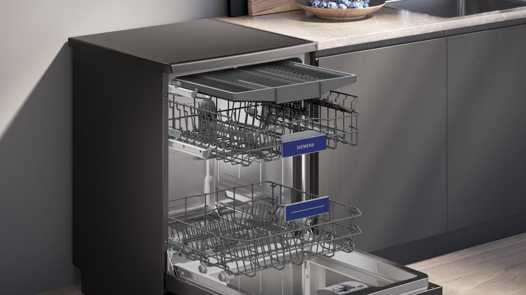 Siemens iQ300 SN23EC03ME, Freistehend, Standardgröße (60 cm), Schwarz, Edelstahl, Schwarz, Tasten, 1,75 m