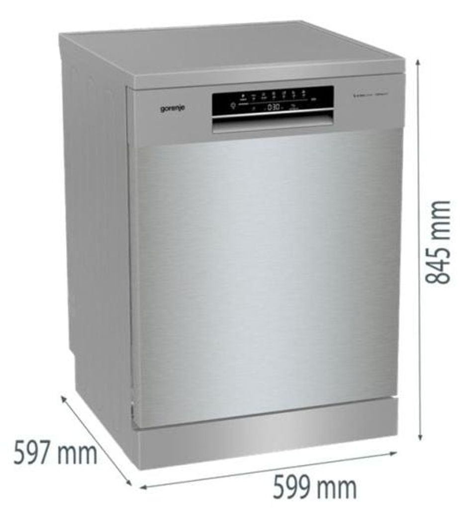 gorenje GS643C90X Geschirrspüler, freistehend, FlexUse, 16 Maßgedecke, 60 cm, silber