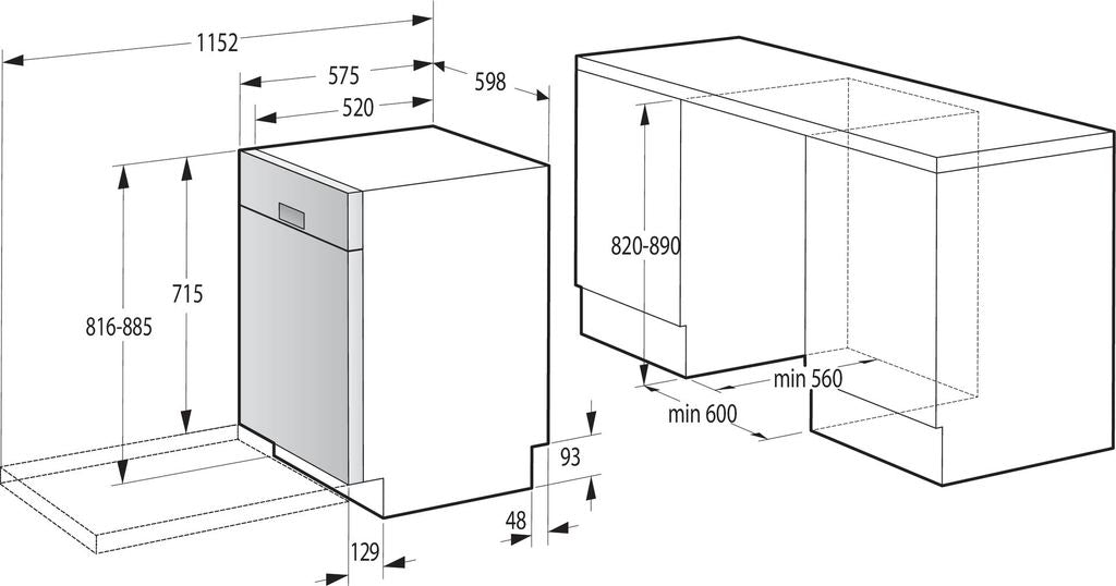 gorenje GU642D90W Geschirrspüler, unterbaufähig, 60cm, TotalAquaStop, Weiß