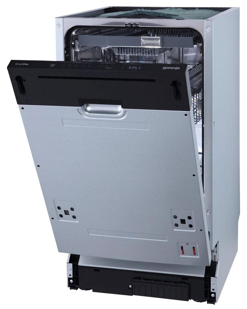 gorenje GV583C10 vollintegrierter Geschirrspüler 45 cm, Voll integriert, Single (45 cm breit), Weiß, Berührung, 3 Korb/Körbe, Korb