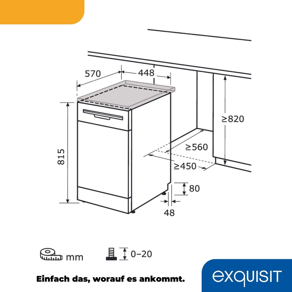 Exquisit Geschirrspüler GSP9109 - 030E silber