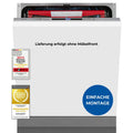 Exquisit Einbaugeschirrspüler, Vollintegrierte Spülmaschine, 14 Maßgedecke, Besteckschublade, Aquastop, Automatischer Türöffner, EGSP9614 - E - 031B inox