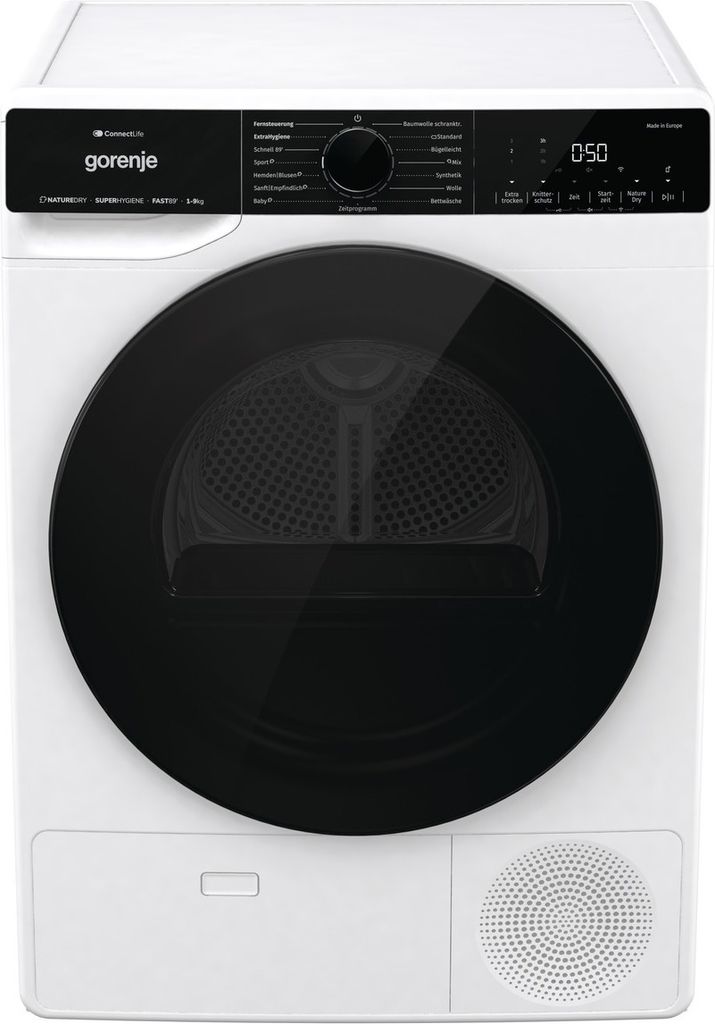 gorenje DPNA93W Wärmepumpentrockner Wäschetrockner, 9 kg, NatureDry, Autodrain