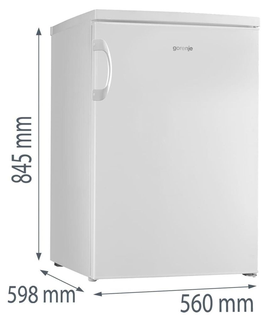 gorenje Freistehend Kühlschrank, 84.5 x 56 x 59.8 cm, Weiß, 133 l, N - T, 37 dB, C, Weiß
