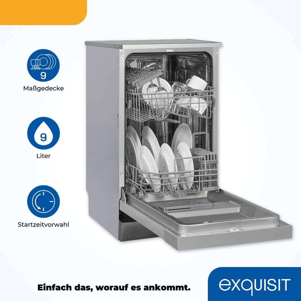 Exquisit Geschirrspüler GSP9109 - 030E silber
