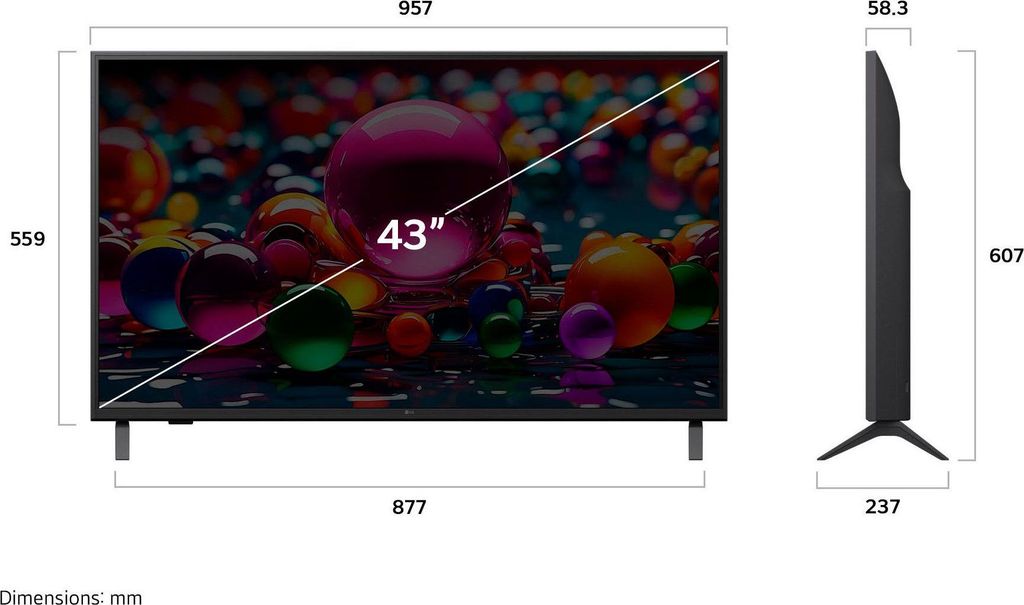 LG UHD AI 43UA75006LA 43 Zoll (109 cm) 4K Smart TV Active HDR webOS, Schwarz