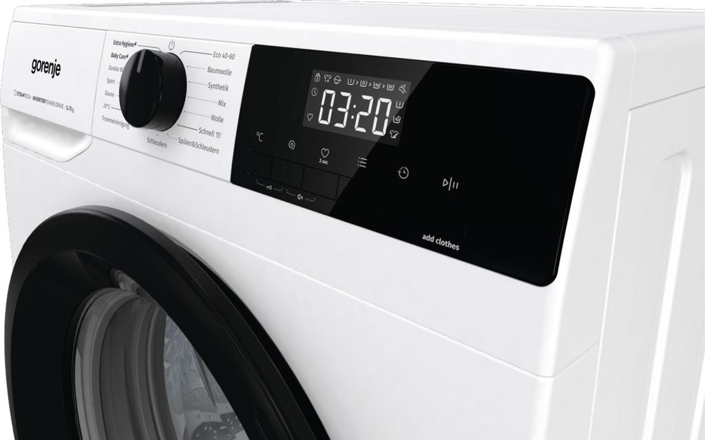gorenje WNHEI74SAPS/DE Waschmaschine - Freistehend - Frontlader 7 kg Fassungsvermögen - 1400 U/min. - AquaStop - Weiß - 15 Programme
