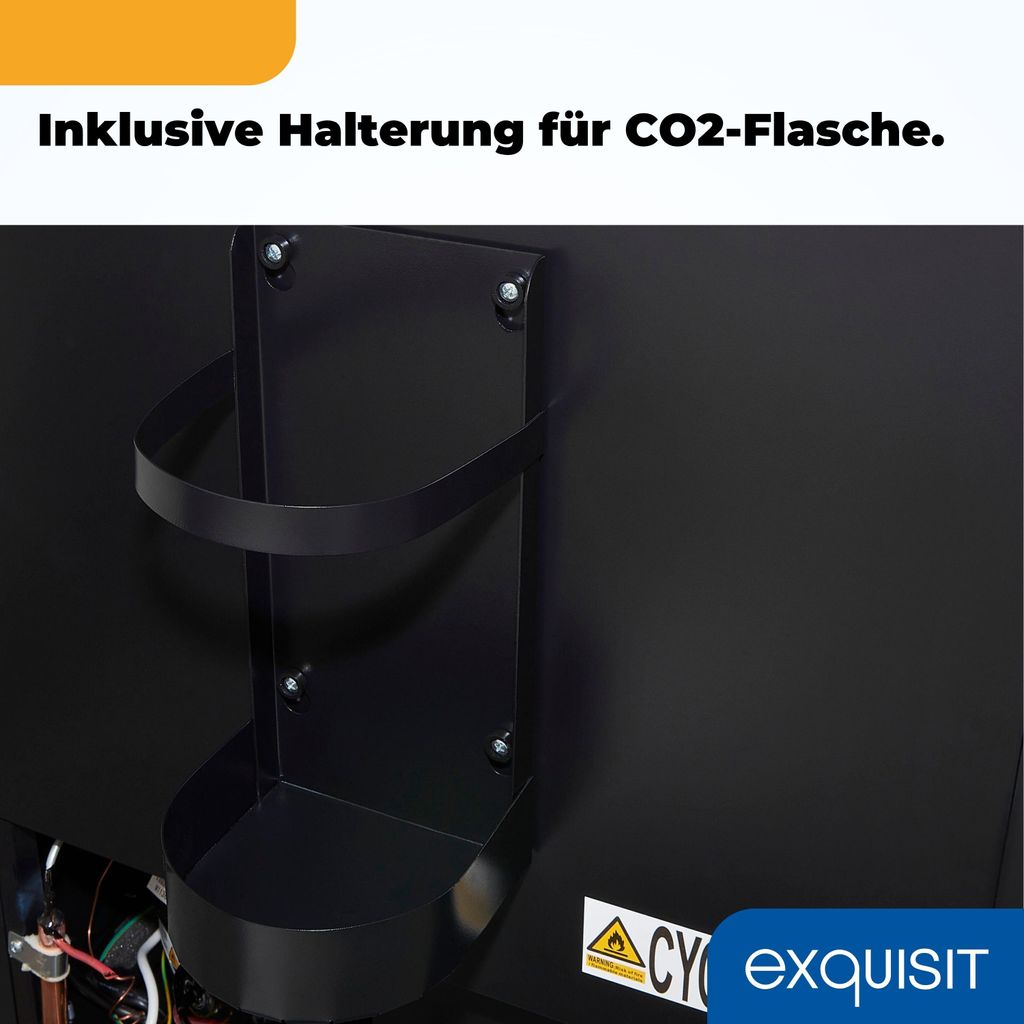 Exquisit Bierkühler, 163 Liter, mit Zapfvorrichtung, Gitterablagen, Türanschlag wechselbar, 89 cm Höhe, 42 dB, Display, BK160 - HE - 300G inox