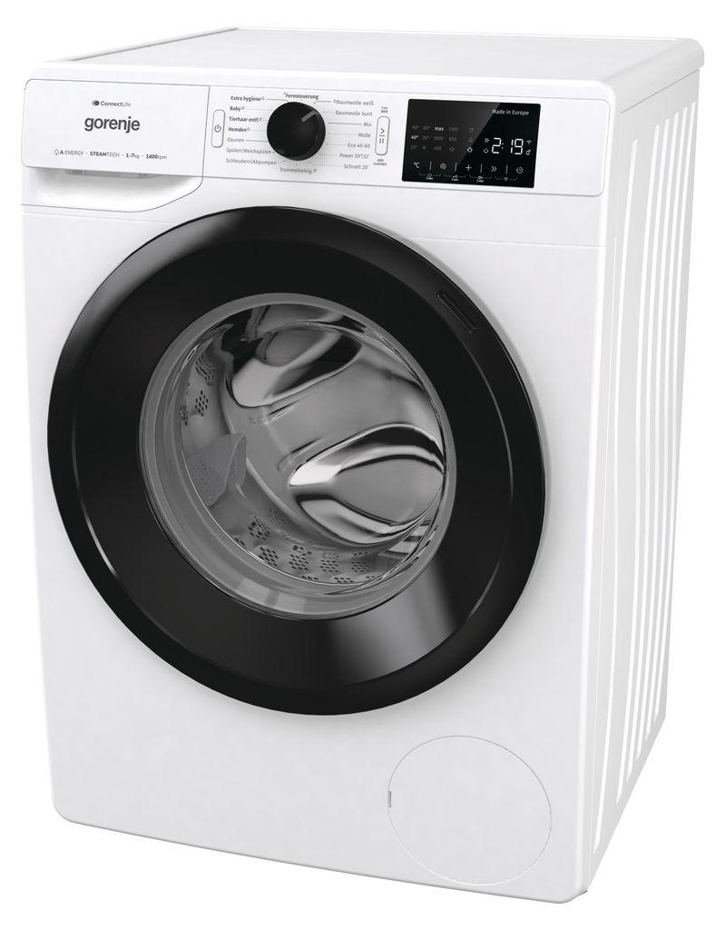 gorenje WPNEI74A1TS Waschmaschine, 7 kg Fassungsvermögen, 1400U/Min, ConnectLife, 15 Programme, weiß