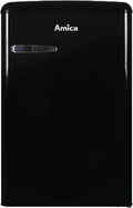 Amica KS 15614 S, Kühlschrank mit Gefrierfach im Retro Design, 85 cm Höhe, black,