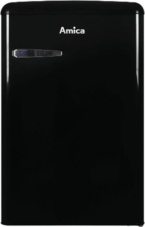 Amica KS 15614 S, Kühlschrank mit Gefrierfach im Retro Design, 85 cm Höhe, black,