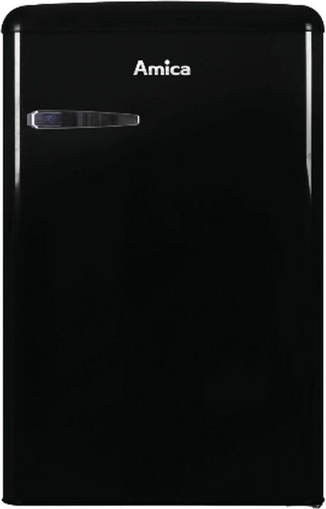 Amica KS 15614 S, Kühlschrank mit Gefrierfach im Retro Design, 85 cm Höhe, black,