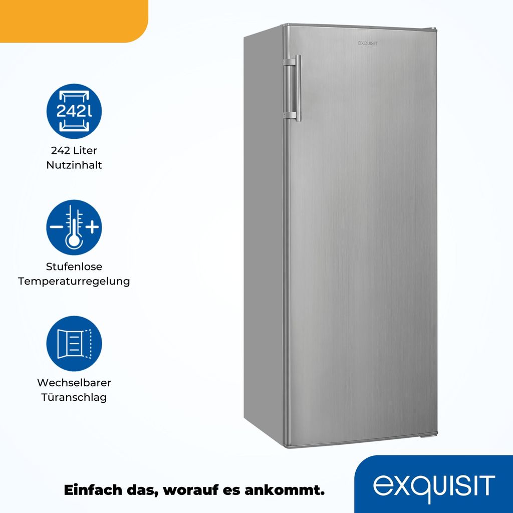 Exquisit Vollraumkühlschrank KS320 - V - H - 040E inoxlook