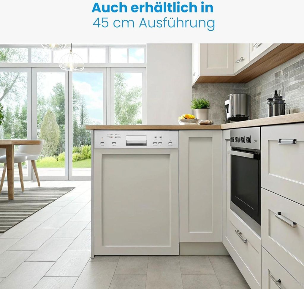 Bomann Geschirrspüler 60cm, teilintegrierte Ausführung, sehr leise, automatische Türöffnung, inkl. Aquastop, 40° - 65°C, 6 Programme - GSPE 7423 TI