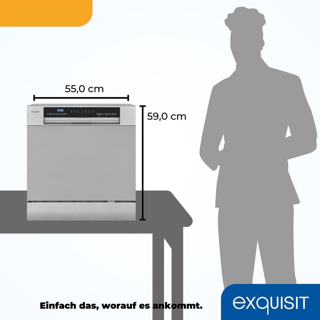 Exquisit Geschirrspüler GSP508 - 030D silber