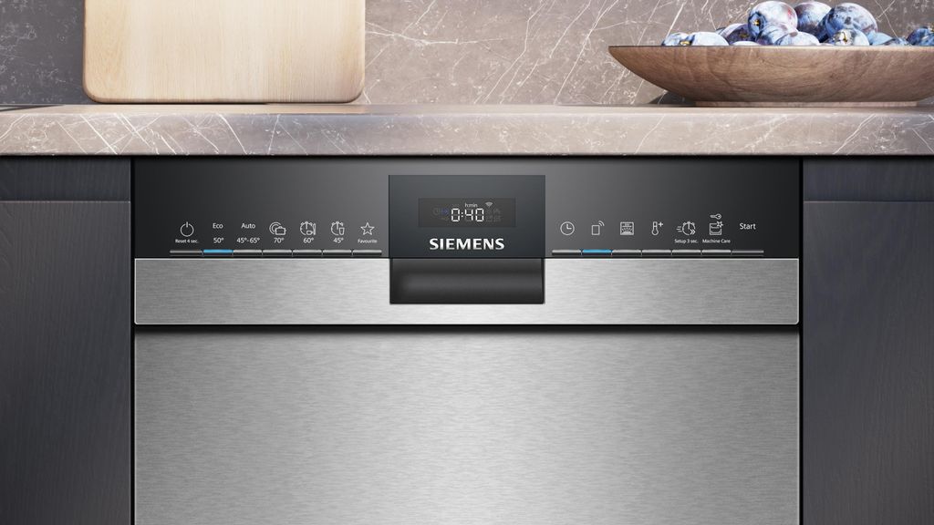 Siemens SR43ES25ME, Unterbau, Single (45 cm breit), Gebürsteter Stahl, Schwarz, Tasten, 1,75 m