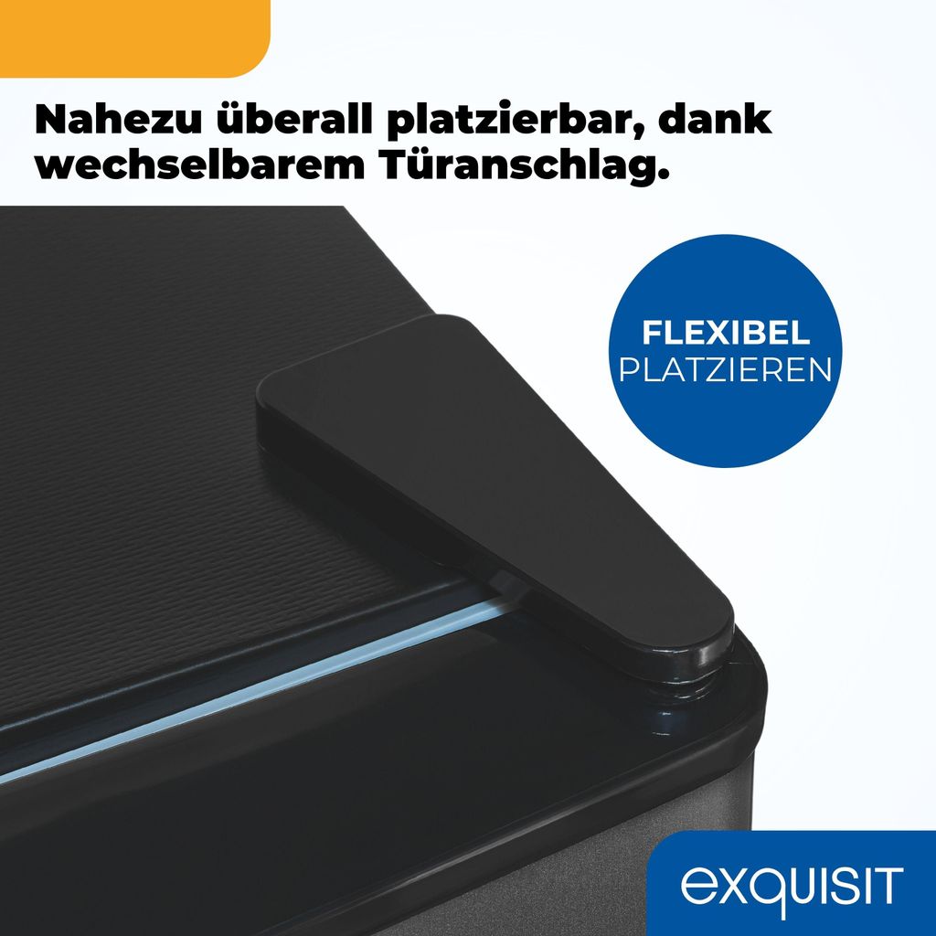 Exquisit Vollraum - Kühlschrank ohne Gefrierfach, 242 Liter, 5 Ablagen, 4 Türablagen, Türanschlag wechselbar, 55 cm Breite, KS320 - V - H - 040E inoxlook - az