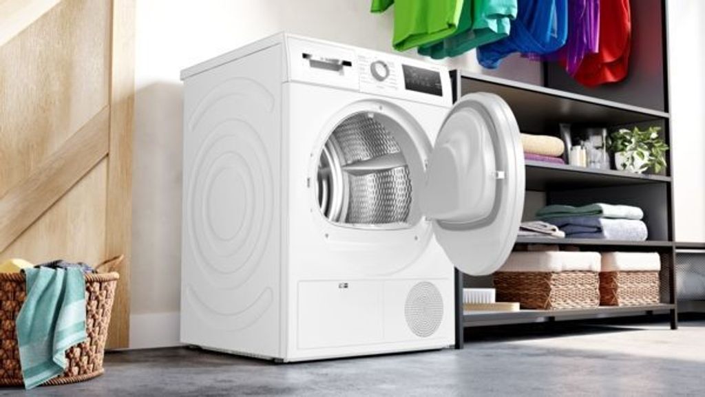 Bosch Serie 4 WTH83V03, Freistehend, Frontlader, Kondensation, Weiß, Drehregler, Rechts