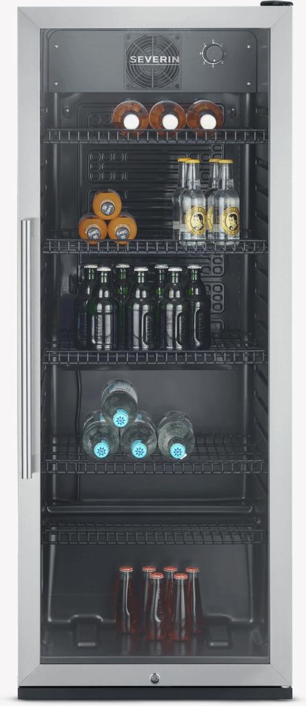 SEVERIN Flaschenkühlschrank () FKS 8841 aus Edelstahl, schwarz Kühlschrank Flaschenkühlschrank Getränkekühlschrank