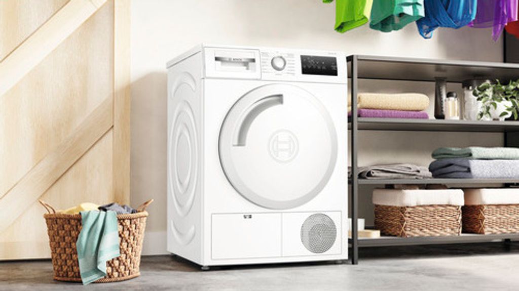 Bosch Serie 4 WTH83V03, Freistehend, Frontlader, Kondensation, Weiß, Drehregler, Rechts