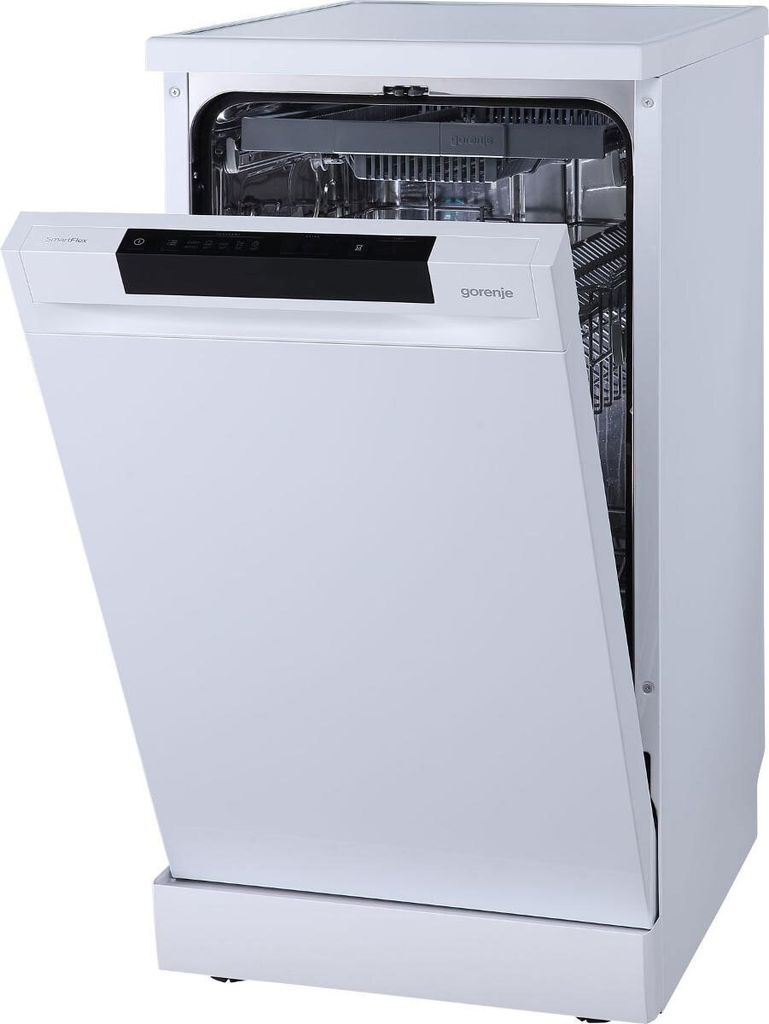 gorenje GS541D10W freistehender Geschirrspüler 45 cm, Freistehend, Single (45 cm breit), Weiß, Tasten, Edelstahl, 11 Maßgedecke