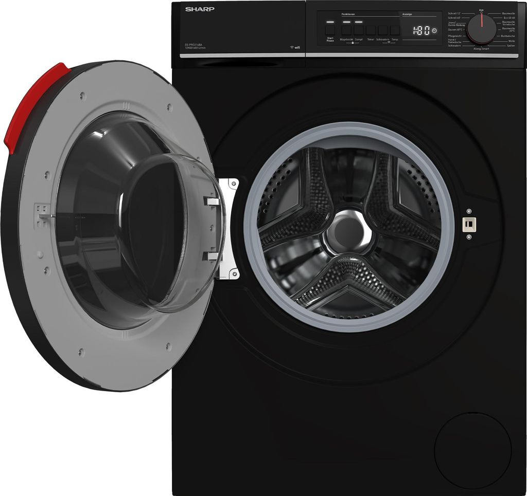 Sharp ES - PRO214BA - DE Waschmaschine 12kg 1400 U/min Schwarz VeeZy App AquaStop