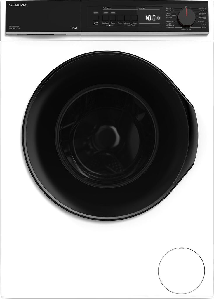 Sharp ES - PRO814WA - DE Waschmaschine 8kg 1400 U/min Weiß WIFI VeeZy App AquaStop