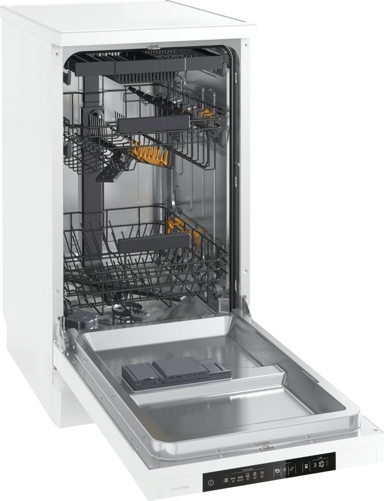gorenje GS541D10W freistehender Geschirrspüler 45 cm, Freistehend, Single (45 cm breit), Weiß, Tasten, Edelstahl, 11 Maßgedecke