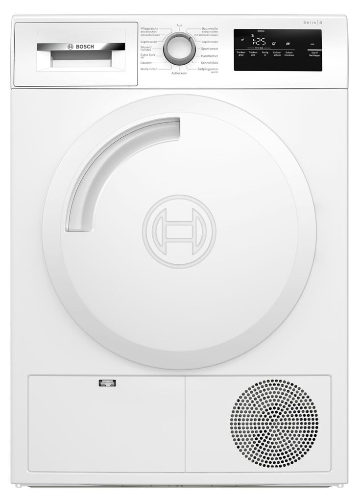 Bosch Serie 4 WTH83V03, Freistehend, Frontlader, Kondensation, Weiß, Drehregler, Rechts