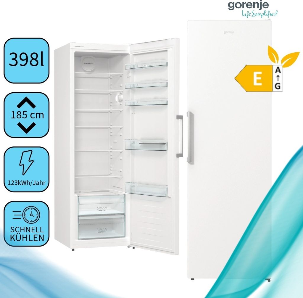 gorenje R619EEW5 Standkühlschrank, 398 Liter, Türanschlag wechselbar, Weiß