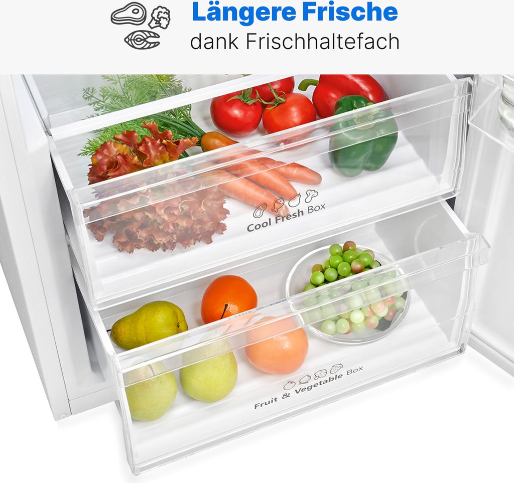 Bomann Kühlschrank ohne Gefrierfach 322l / 172cm / mit Schnellkühlfunktion und MultiAirflow - System, Getränkekühlschrank 5 Ablagen, VS 7345