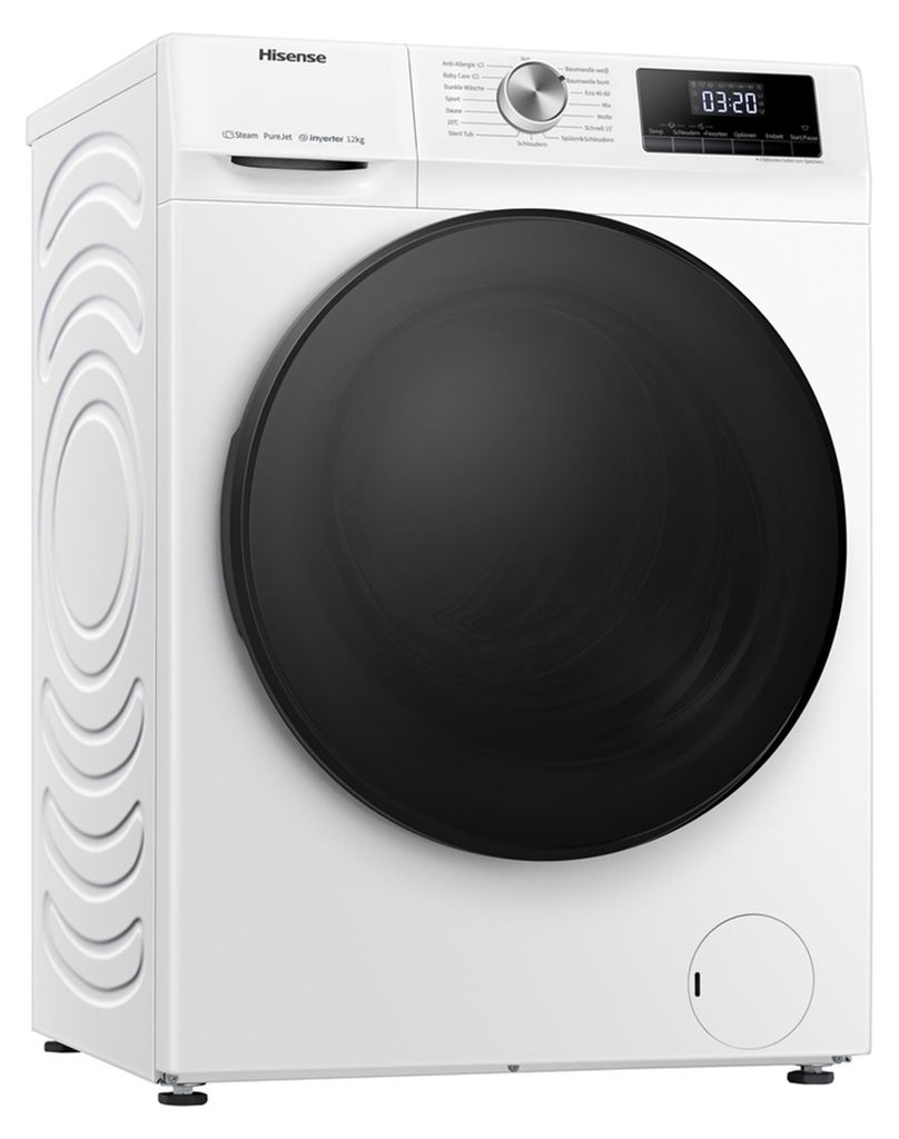 Hisense WFQA1214EVJM Waschmaschine Frontlader 12 kg - 1400 U/min. - 9 Programme - AquaStop, Weiß