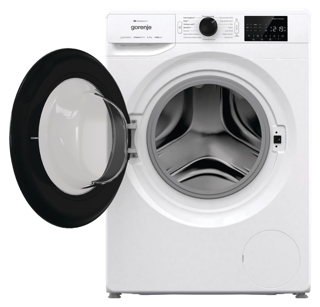gorenje WPNEI74A1TS Waschmaschine, 7 kg Fassungsvermögen, 1400U/Min, ConnectLife, 15 Programme, weiß