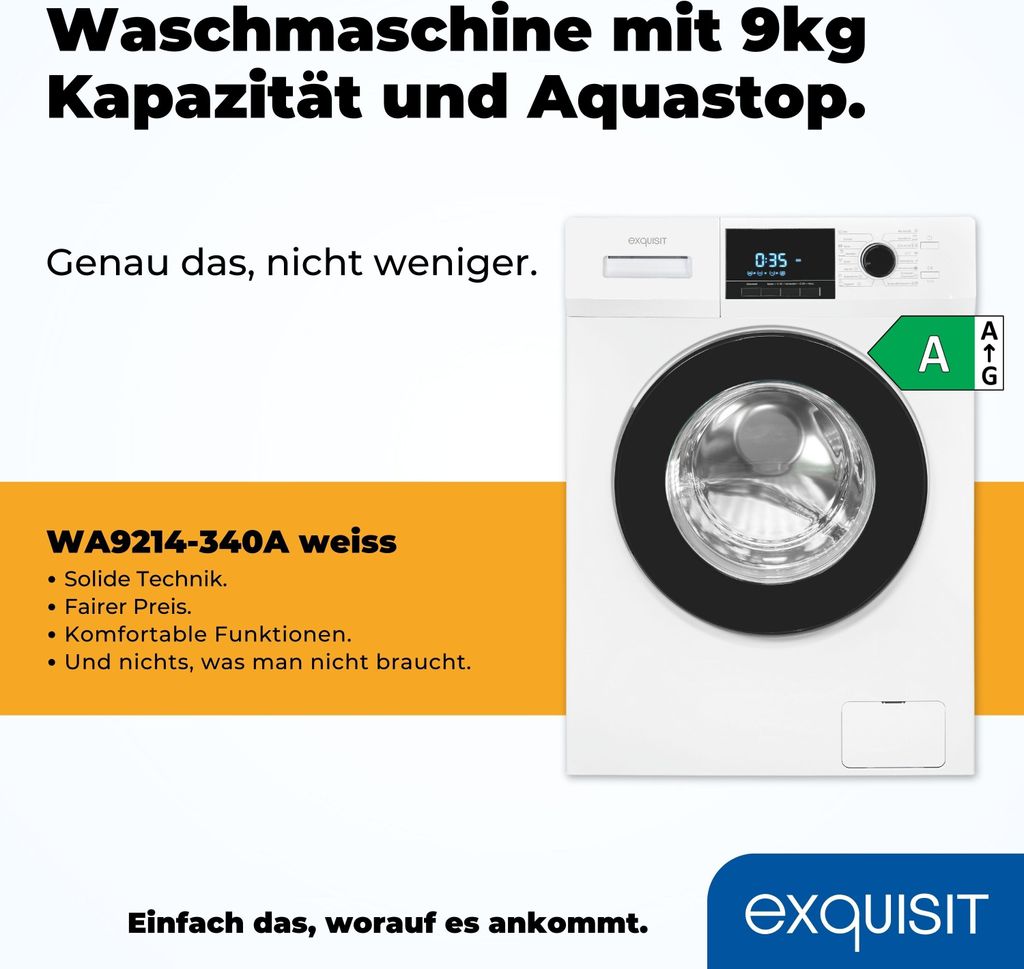 Exquisit Waschmaschine WA9214 - 340A weiss