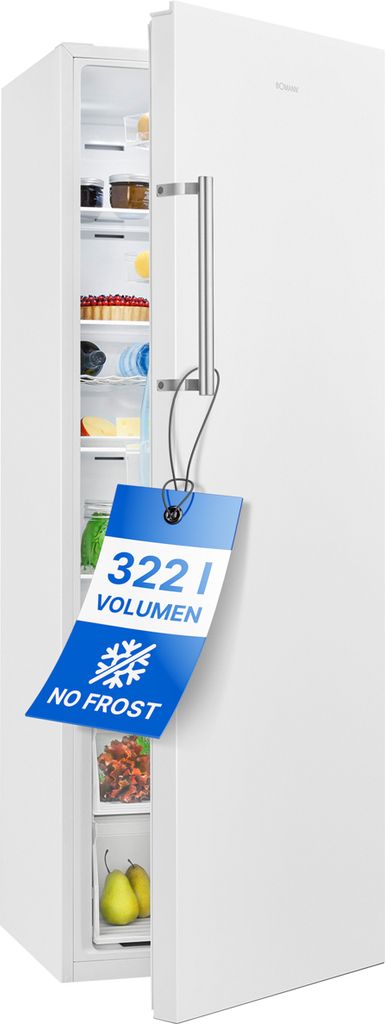 Bomann Kühlschrank ohne Gefrierfach 322l / 172cm / mit Schnellkühlfunktion und MultiAirflow - System, Getränkekühlschrank 5 Ablagen, VS 7345