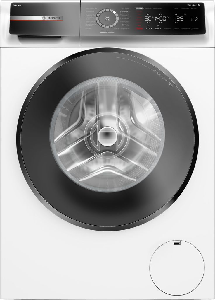 Bosch Serie 8 WGB244A40 washing machine, Frontlader, 9 kg, B, 69 dB, 1400 RPM, A