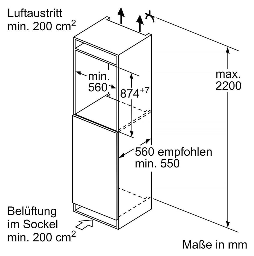 Siemens iQ300 KI22LVFE0, 119 l, Integriert, E, 35 dB, SN - ST, NoFrost - Funktion (Kühleinheit)