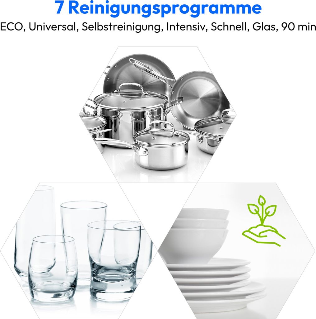 MEDION® MEDION Tischgeschirrspüler DWT 60 (6 Gedecke Fassungsvermögen, 7 Reinigungsprogramme, LED Anzeige, 47 dB, MD37496) schwarz