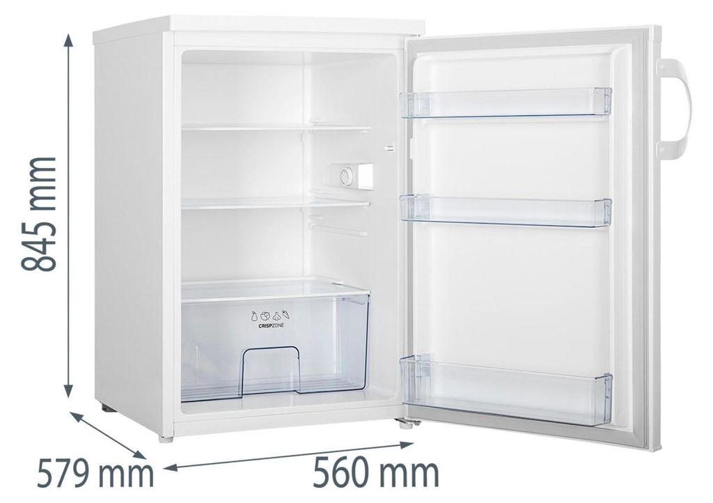 gorenje Freistehend Kühlschrank, 84.5 x 56 x 59.8 cm, Weiß, 133 l, N - T, 37 dB, C, Weiß